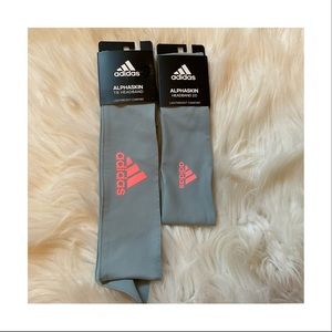 Adidas Alphaskin Headband Bundle - NWT - Tie Headband & Headband 2.0 Magic Grey